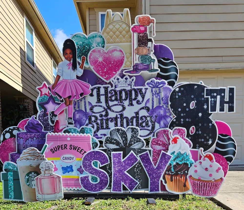 Happy Birthday Sky yard card display