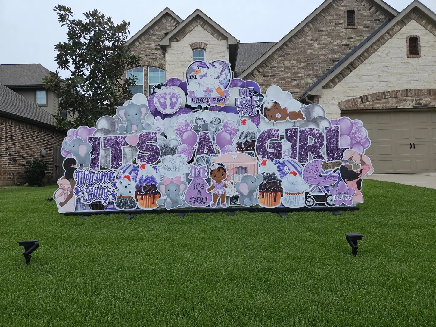 It's a Girl baby shower yard card display by Signed By Tonya